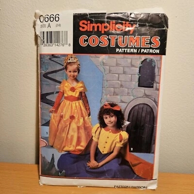 COSTUME PATTERN Simplicity 0666 Size A (2-6) CHILD’S FAIRY TALE DRESSES Uncut - Image 1 of 4