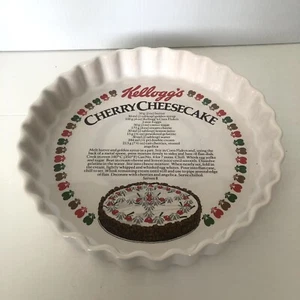 Vintage Ulster Ceramics Flan Dish Gourmet Kellogg's Cherry Cheesecake Ireland - Picture 1 of 6