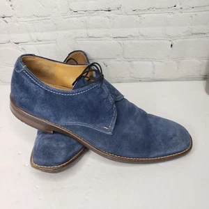 HEL by LLOYD Made Germany Mens Blue Suede Leather Lace Tie Dress Shoes 9 - Picture 1 of 8