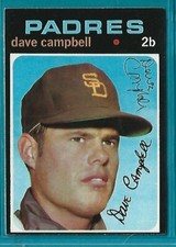 DAVE CAMPBELL signed 1971 Topps baseball card #46 SAN DIEGO PADRES