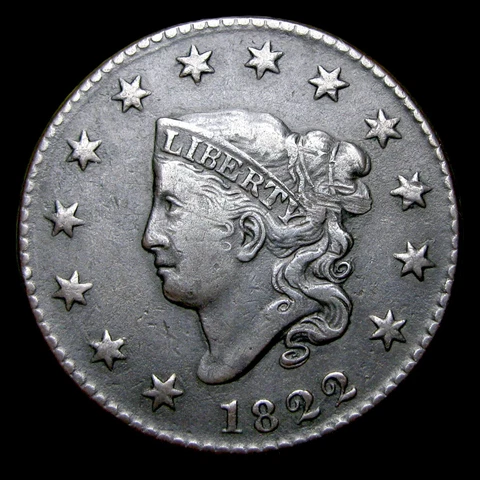1822 Coronet Head Large Cent Penny ---- Nice Details Coin ---- #QQ044 Cover