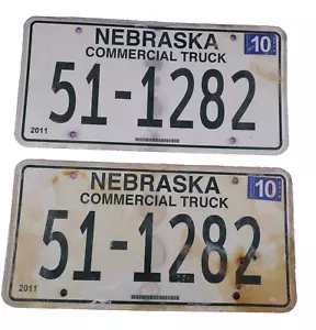 State Nebraska Nummernschilder Nutzfahrzeug LKW 2011 Sammlerstück 51 1282 2er Set - Bild 1 von 2