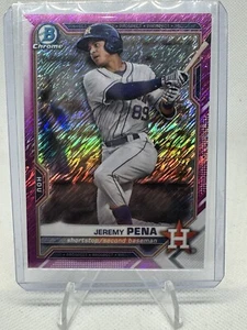 2021 Bowman Chrome Fuchsia (Pink) Shimmer Refractor Jeremy Pena /199 - Bild 1 von 2