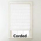 33 x 64 in Home Expressions Savannah Corded Roman Shade - Cool White