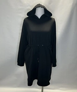 New Torrid Sweatshirt Dress Womens Med Large Fleece Hoodie Black Hooded Pullover - Picture 1 of 13