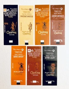 Vintage 1993 Guylian SOLITAIRE Candy Bar Wrapper Lot of 7 BELGIUM k8 - Picture 1 of 3