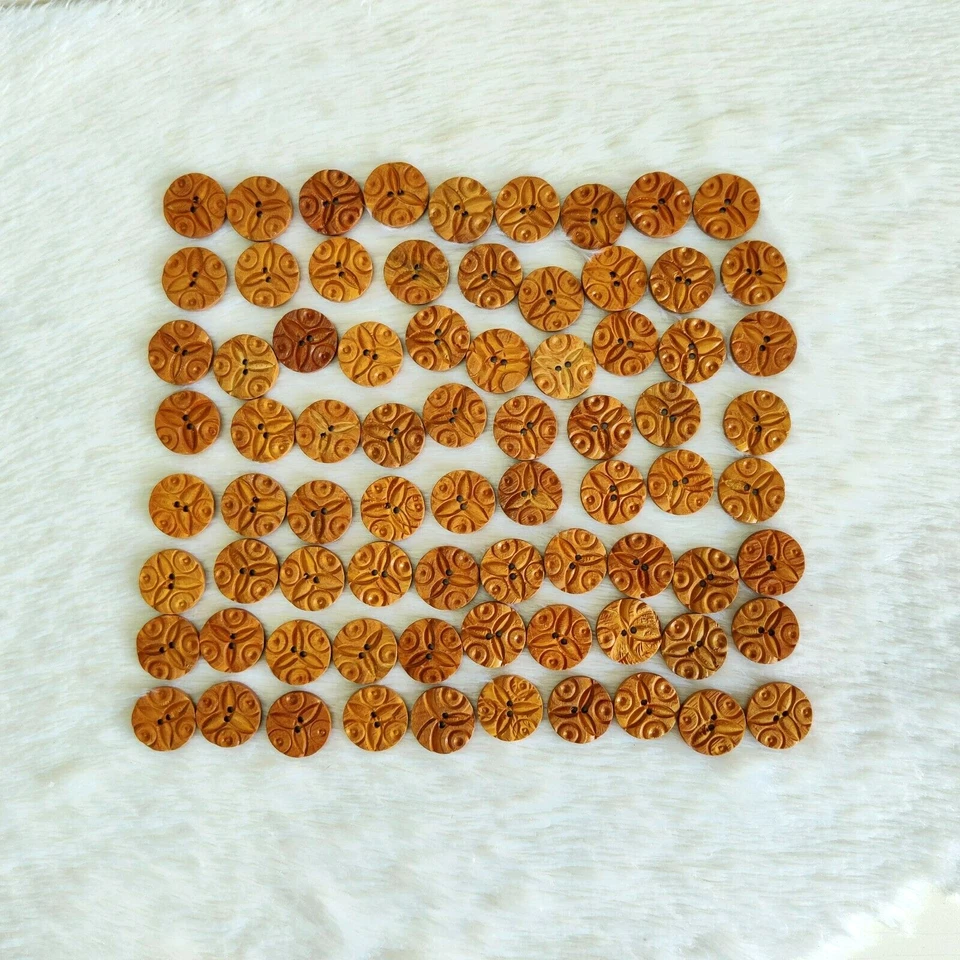 1930s Vintage Wooden Traditional Button Set 76 Pcs Decorative Collectible BTN55 - Image 1 of 4