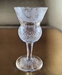 READ! Single Edinburgh Crystal THISTLE Sherry/Sm Wine Goblet 4.375"  Repaired - Picture 1 of 6