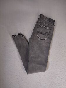 American Eagle Womens Jeans 8 X Long Black Hi Rise Jegging Dark Wash Denim