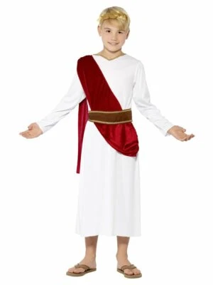 Roman Boys Costume Child Greek Ancient Roman God Caesar Historical Toga Dress Up - image 1 of 2