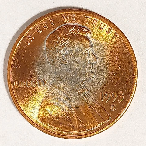 1993 D - Lincoln Memorial Cent ERROR Plating Issues -0621 Cover