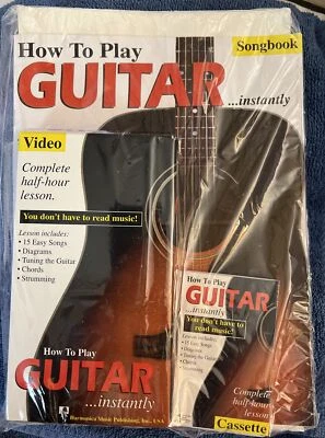 HOW TO PLAY GUITAR INSTANTLY Songbook-VHS-Cassette Tape New & Sealed - Image 1 of 4