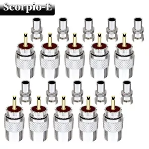 UHF wtyczka wtyczka wtyczka adapter lutowniczy PL259 złącze koncentryczne z reduktorem 50Ohm do RG58 - Zdjęcie 1 z 10