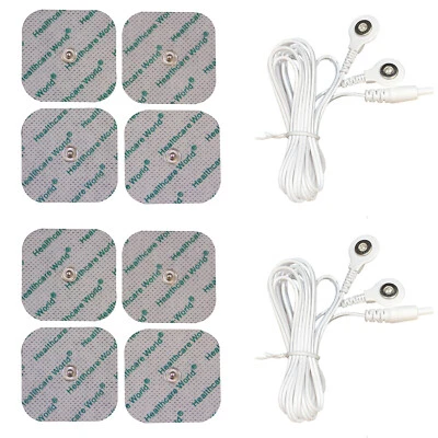 HEALTHCARE WORLD 8 Stück Druckknopf Elektroden Pads Mit Verbindungskabel