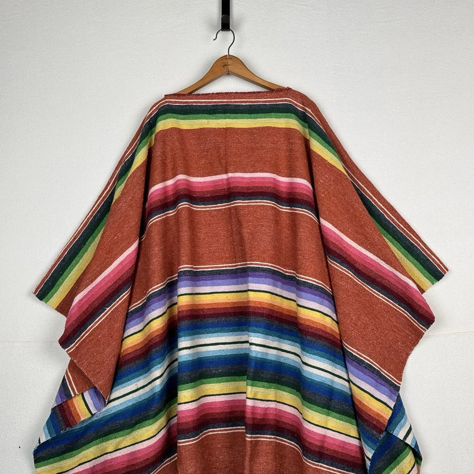 "Poncho manta mexicana Serape tejido a mano vintage longitud: 42"" manga: 25""" Foto 1 de 4