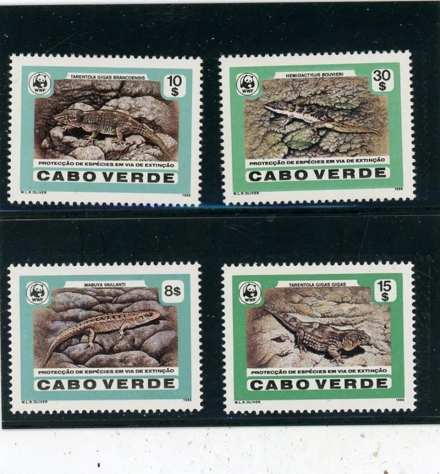 Cabo Verde 1986 Serpientes Reptiles Scott# 491-4 Como Nuevo LH Foto 1 de 1