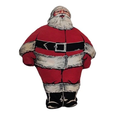 Vintage Santa Claus Mid Century Christmas Cloth Pillow 19" Tall 1930s - Image 1 of 4