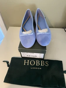 HOBBS FLO Ballerina New Blue Fine suede pumps - size UK 8 EU 41 - NWOT - Picture 1 of 14