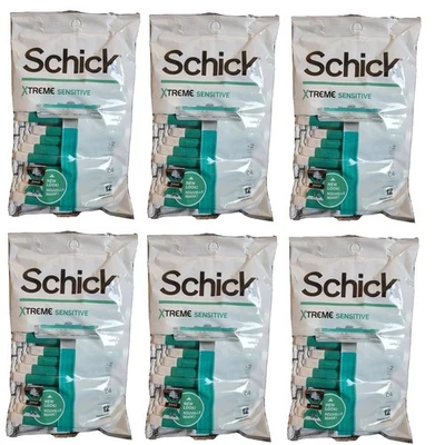 6 paquetes de maquinillas de afeitar desechables Schick Xtreme Sensitive de 2 hojas paquete de 12 72 Foto 1 de 4