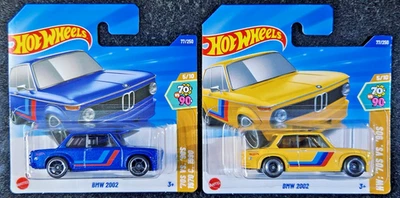 Hot Wheels Par BMW 2002 Azul y Amarillo/Clásico Regalo Coleccionistas - NUEVO Foto 1 de 4