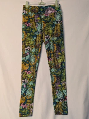 Leggings LuLaRoe Cachemira Floral Tropical OS Púrpura Verde azulado Rosa Amarillo Verde Foto 1 de 4