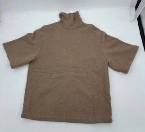 Agolde Sweatshirt Womens Small Brown Tan Pullover Crew Puff Round Shoulder Boxy - Picture 1 of 5