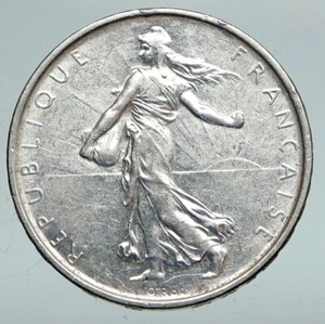 1962 FRANCE La Semeuse French SOWER WOMAN Old LARGE Silver 5 Francs Coin i90777 - Picture 1 of 3