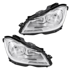1Pair LED Tagfahrlicht Scheinwerfer Für Mercedes Benz C-Klasse W204 S204 2007-14 - Picture 1 of 23