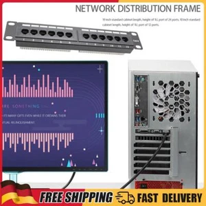 12-Port-CAT6-Patchpanel RJ45-Netzwerk-Wandmontage-Rack-Halterung (GL-4013) - Photo 1/2
