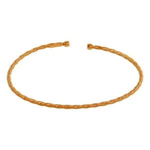 TWISTED ROPE BANGLE BRACELET ROSE GOLD OVER 925 STERLING SILVER - Picture 1 of 2