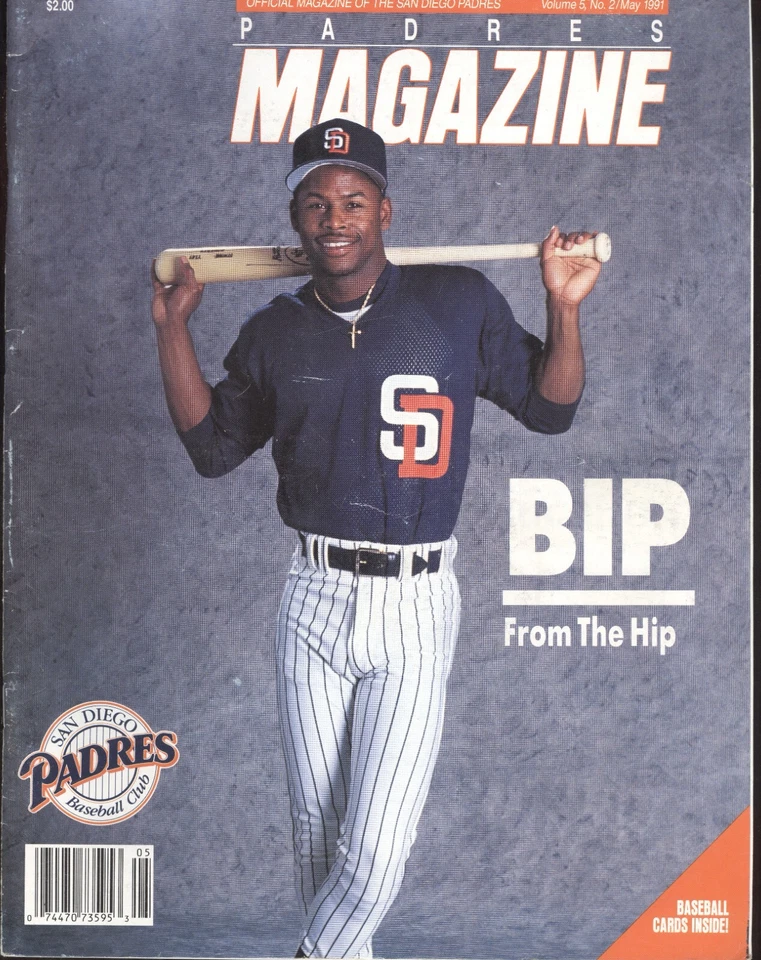 1991 Padres vs Mets Program: Bip Roberts on cover - Image 1 of 1