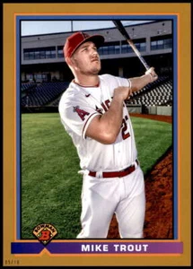 Mike Trout 2021 Bowman 5x7 1991 Bowman Gold #91B-MT 5/10 Angels - Picture 1 of 2