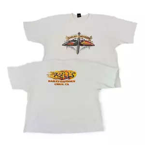 Vintage 2006 Harley Davidson T-Shirt Größe 4X weiß Made in USA Chico CA - Bild 1 von 24