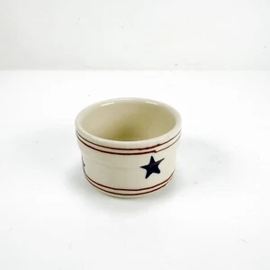 Vintage Hartstone Pottery US Americana Patriotic Blue Stars & Stripes Ramekin - Picture 1 of 11