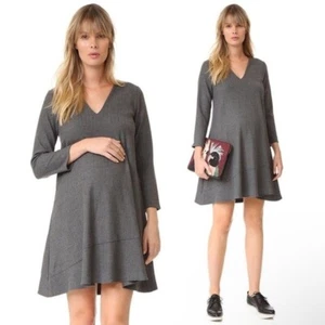 HATCH Maternity 'Day to Night' Gray long sleeve V-neck Dress - Picture 1 of 16