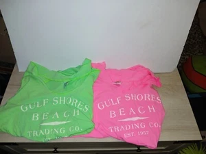 Lot Of 2 Trading Co Beach Outfitters Shirts Gulf Shores Beach Womens XL  53×24 - Picture 1 of 12