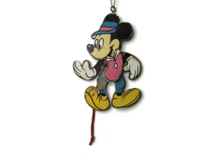 Vintage Disney Mickey Marionette Jointed Limbs Christmas Ornament Distressed - Imagen 1 de 3