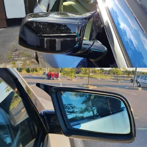 Pair M Sport Side Mirror Cover Caps Gloss Black For BMW E60 E61 2003-2008 AC - Foto 1 di 6