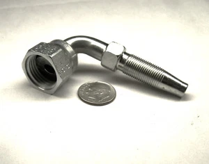 PARKER J920-6-6 NEW 90 HOSE ADAPT ELBOW 3/8" F ORFS X 3/8" ID HOSE FIELD ATTACH - Imagen 1 de 11