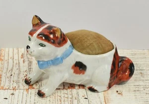 Precioso cojín antiguo todo original de porcelana alemana para gato - Imagen 1 de 4