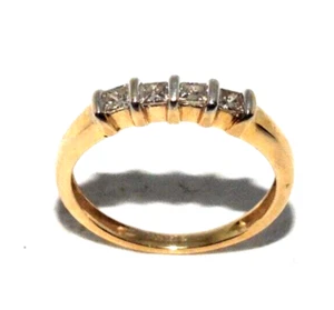 Mujer / 18ct 18 Quilates Oro Amarillo Juego de Anillos Con Diamantes, GB Talla J - Imagen 1 de 11