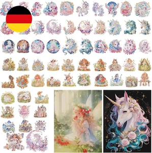 60 Stück Einhorn Prinzessin Glitzer Sticker, Tiere Holografische Glitzer Aufkleb - Bild 1 von 8