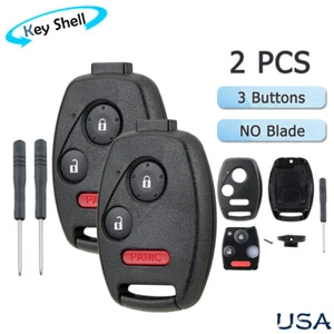 2 Car Key Shell Remote Case Fob for Honda CRV 2007 2008 2009 2010 2011 2012 2013 - Picture 1 of 9