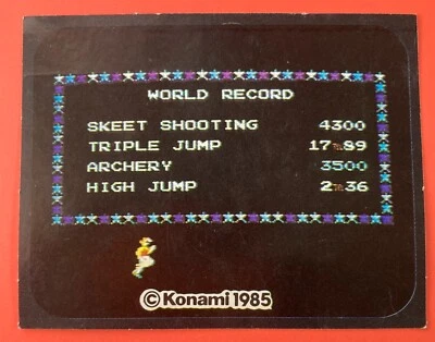 Hyper Olympics konami No.234 1984 Famicom Sticker Card Very Rare From Japan F/S - Image 1 of 4