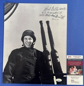Bob Feller WWII US Navy 1941-45 Signed 11x14 Mounted Photo JSA CE77242 - Picture 1 of 4