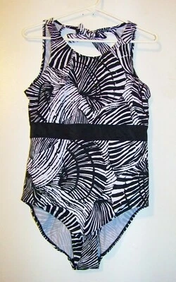 Traje de baño para mujer Jaclyn Smith Talla 14 Negro y blanco EUC!! Foto 1 de 2