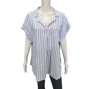 GAP Ladies Dressy Stripe Printed Rayon Lyocell Top XX-Large Size Blue Shirt - Picture 1 of 11