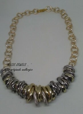 collana donna in alluminio color argento ed oro - Immagine 1 di 2