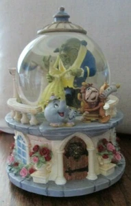 Disney Store Exclusive Beauty & The Beast Large Glitter Snow Globe & Music Box - Picture 1 of 7