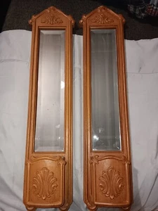 Hermoso juego de 2 Homeco vintage 1985 interior espejo ornamentado bolsillo pared - Imagen 1 de 3